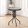 Round/Square Garden Patio Coffee Bistro Table Glass Outdoor Summer Parasol Hole