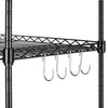 6 Tier Metal Storage Rack Shelving Wire Shelf Kitchen Office Unit Stand w/Wheels