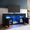 120cm High Gloss TV Table Stand Entertainment Cabinet Black Unit with LED Light