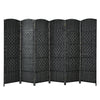 6 Panel Room Divider Privacy Screen Wall Folding Partition Hand-woven Rattan