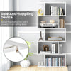5-Tier Bookshelf Geometric S-Shaped Bookcase Modern Display Shelf-White