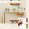 Console Table Faux Marble Top Narrow Hallway Entryway Beside Table W/ Storage