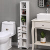 Modern Bathroom Tall Cabinet with Storage Shelf&Door Corner Shelf Bookshelf