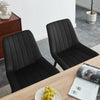 2pcs Black Velvet Dining Chairs Set Padded Seat Back Restaurant Chair