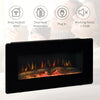 Electric Wall-Mounted Fireplace Heater with Flame Effect, Remote Control, Timer
