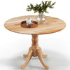 Kitchen Dining Table Round Wooden Dining Table With Curved Trestle Legs 4-person