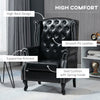 Chesterfield-style Wing Back Armchair Tufted Accent Chair Black