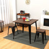 SOLID WOOD TOP SQUARE METAL DINING TABLE WITH 2/4 CHAIRS STOOL INDUSTRIAL STYLE