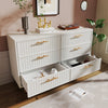 6 Chest of Drawers Bedroom Wooden Drawer and Metal Frame for Bedroom Living Room