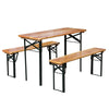BIRCHTREE Beer Table Bench Set Picnic Dining 3 PCS Wooden Folding Outdoor 1.17m