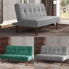 Fabric Sofa Bed Click Clack Sofabed 2 Seater Recliner Couch Settee Oak Wood Legs