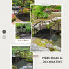 Outdoor Metal Garden Bridge With Decorative Safety Railings Vine Pattern NEW UK