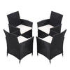 Square Round Rattan Coffee Table with 2/4 Chairs Set Bistro Outdoor Garden Patio