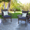 2 Pieces Rattan Chair Garden Furniture Wicker Patio Chairs Outdoor With Cushion