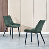 Set of 2 Faux Leather/Suede Dining Chairs Metal Legs Reception Restaurant Chair