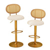 Set of 2 Bar Stools Adjustable Swivel Upholstered Velvet Pub Dining Chairs