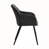 Set of 2 Kitchen Dining Chairs Grey Diamond Velvet Padded Armchairs Metal Leg