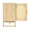 Sideboard Cabinet Rattan Chest of Drawers with 2 Doors and 3 Drawers for Bedroom