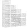 18PCS Stackable Clear Plastic Shoe Storage Box for UK/EU Size 12/46