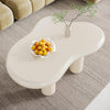 Modern White Coffee Table Irregular Cloud-Shaped Coffee Table for Living Room