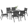 6 Seater Outdoor Table and Chairs with Breathable Mesh Seat and Aluminium Top