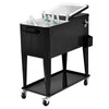 76L Outdoor Ice Chest Portable Rolling Cooler Patio Party Drink Cooler Cart Dark