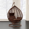 Rattan Swing Egg Chair Garden Patio Hanging Hammock with Cushion Outdoor Brown