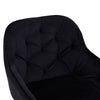 2X Dining Chairs Black velvet Tufted Seat Metal Leg Dining Room Kitchen Chair