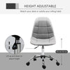 Ergonomic Office Chair Velvet Computer Home Study Chair Armless w/ Wheels, Grey