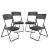 Rattan Effect Metal Folding 4ft Table & 4 Chairs Outdoor Indoor Furniture Dining
