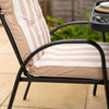 6 Seater Metal Garden Furniture Table Chairs Set Parasol Patio Beige Outdoor