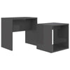 Coffee Table Set High Gloss Grey 48x30x45 cm Engineered Wood