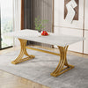 Tribesigns 160cm Rectangular Dining Table for 4 to 6, Modern White Kitchen Table