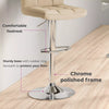 2x Chrome & Height Adjust Swivel Faux Leather Kitchen Breakfast Bar Stool