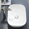Modern Bathroom Wash Sink Basin Rectangular Curved Cloakroom Counter Top Ceramic