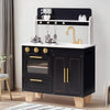 Wooden Toy Kitchen for Kids, Modern Marble-Style Play Kitchen Set for Kids 3+