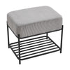 Shoe Bench Velvet Seat Padded Shoe Rack Shoe Storage Organiser Shelf Stand