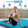 4F Folding Gymnastics Mat 10cm Thick Foam Tumbling Mats w/Carry Handles-Blue