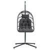 Large Garden Swing Seat Hanging Chair Basket Egg Shape Rattan with Matching Pad