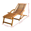 Deck Chair with Footrest Acacia Wood Outdoor Garden Recliner Sunlounger
