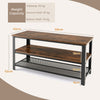 Industrial TV Stand for TVs up to 50 Inch 3 Tier TV Console Table Media Center