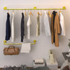 Adjustable Industrial Pipe Clothes Rail Wall Hanging Garment Bar Rack