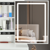 Dressing Table with LED Dimmable Mirror Stool w/4 Drawers Vanity Makeup Desk Lfs