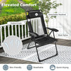 2 Pcs Patio Folding Camping Chairs Outdoor Reclining Chairs Lounge Chairs Black