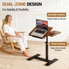 Adjustable Rolling Laptop Desk C Shaped Overbed Table on Wheels Tilting Tabletop