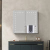 Bathroom Anti-Fog LED Mirror Cabinet 2 Door Storage Cupboard with Shaver Socket