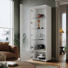 LED Living Room Set High Gloss TV Stand Display Cabinet White Cupboard Storage