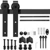 5FT Sliding Wood Barn Door Track System Kit Hardware Set Stainless Steel 2024