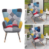 Upholstered Patchwork Fabric Rocker Armchair High Wing Back Rocking Glider Chair