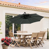 3M 10FT LED Patio Vented Umbrella Cantilever Parasol Solar Lights Crank Handle